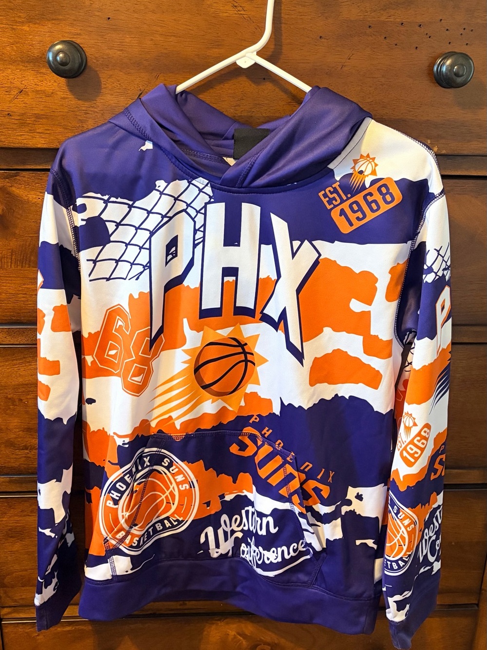 NBA Phoenix Suns Purple and Orange Graphic Pullover Hoodie
